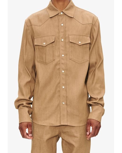 A.P.C. Natural A. P.c. Men's Western Shirt Size: Extra Small In Chestnut for men