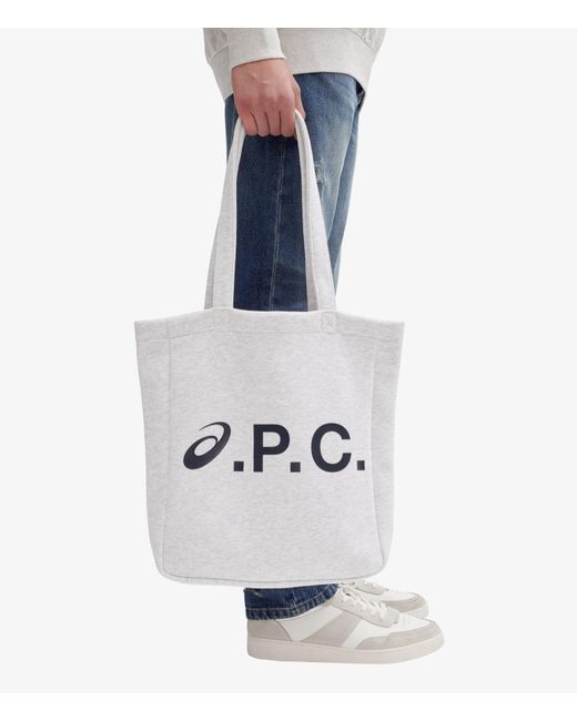 A.P.C. White A. P.c. Lou Asics Tote Bag One Size Light Grey