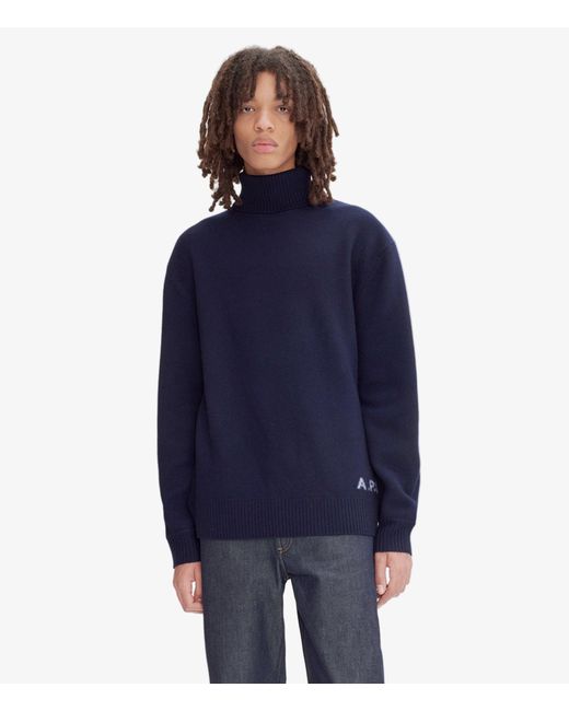 A.P.C. A. P.c. Men's Walter Sweater Size: Extra Small In Dark Navy Blue