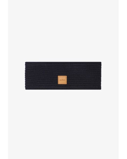 A.P.C. Black A. P.c. Arcs Headband (unisex) One Size Navy Blue