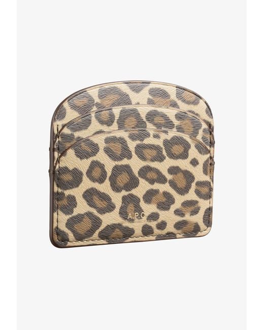 A.P.C. Metallic A. P.c. Demi-lune Cardholder One Size Leopard Print