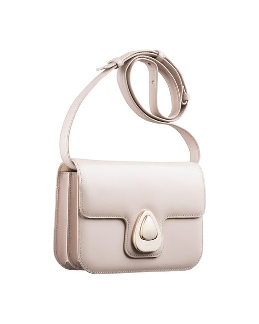 A.P.C. White A. P.c. Women's Astra Small Bag One Size In Moon Grey