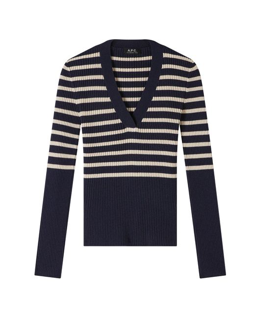 A.P.C. Dark Navy Blue/ecru