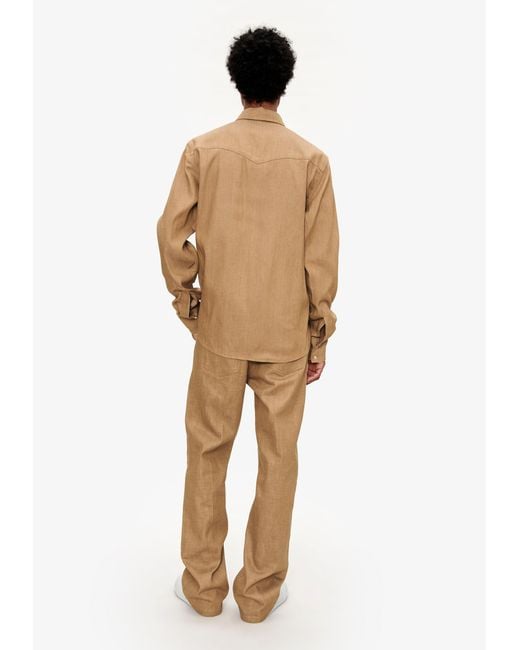 A.P.C. Natural A. P.c. Men's Western Shirt Size: Extra Small In Chestnut for men