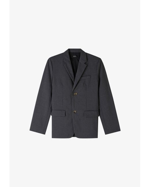 A.P.C. Blue A. P.c. Men's Harry Jacket Size: 44 In Gray for men