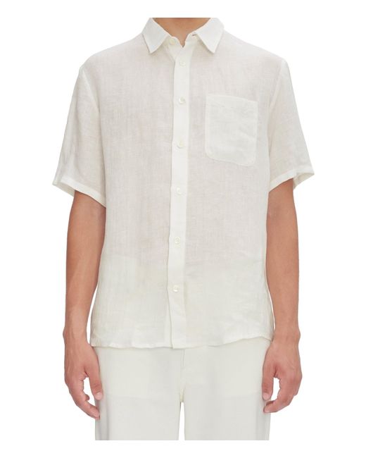 A.P.C. White Bellini Logo Short-sleeve Shirt for men