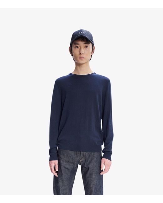 A.P.C. Blue A. P.c. Men's King Sweater Size: Small In Heather Beige for men