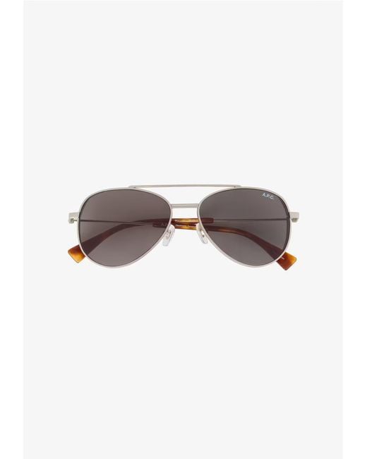 A.P.C. Brown A. P.c. Bill Sunglasses T2 Silvertone