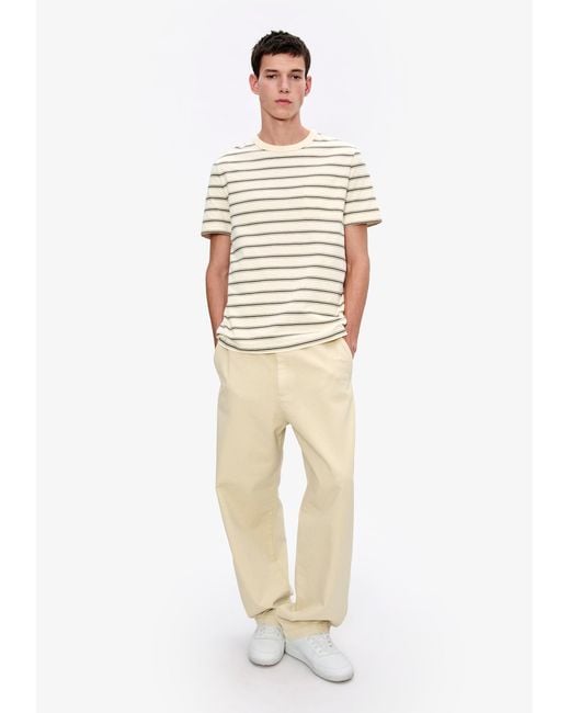 A.P.C. White A. P.c. Striped T-shirt S Ecru for men