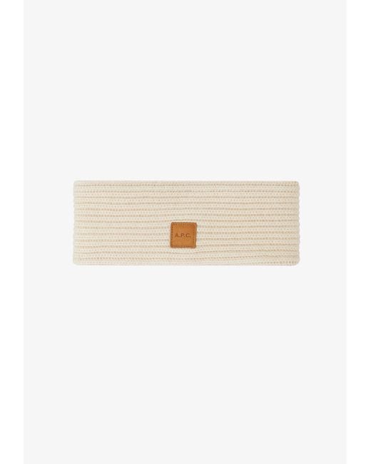 A.P.C. White A. P.c. Men's Arcs Headband (unisex) One Size In Ecru