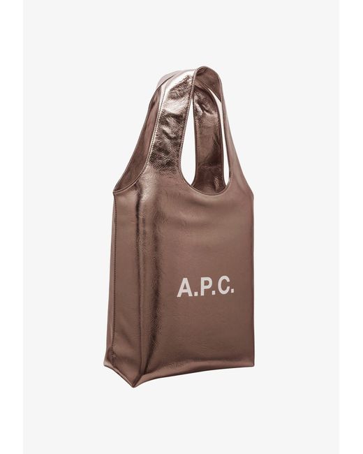 A.P.C. Brown A. P.c. Men's Ninon Small Tote Bag One Size In Dark Silvertone for men