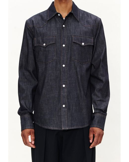 A.P.C. Blue A. P.c. Men's Western Shirt Size: Extra Small In Dark Indigo for men