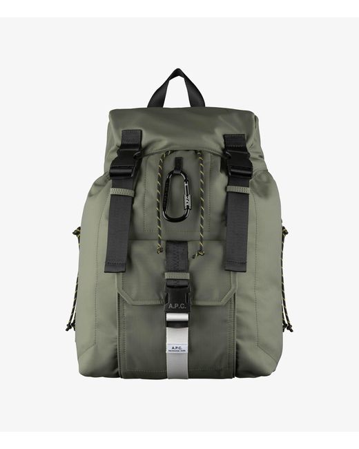 A.P.C. Green Treck Backpack One Size Dark Khaki for men