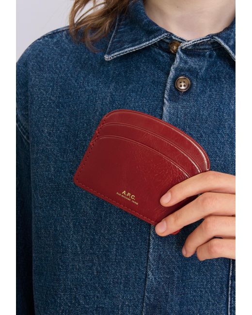 A.P.C. A. P.c. Demi-lune Cardholder One Size Gaa - Red