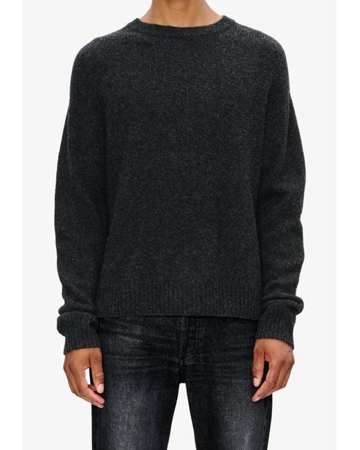 A.P.C. Black A. P.c. Men's Crew Neck Sweater Size: Extra Small In Anthracite for men