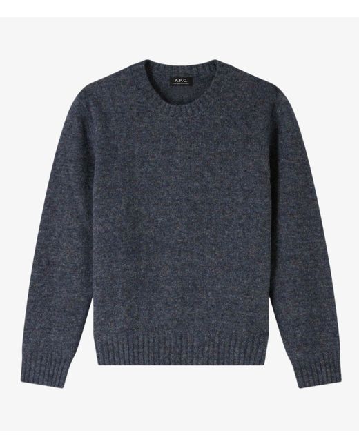 A.P.C. Lucas Sweater Heather Steel Blue for men