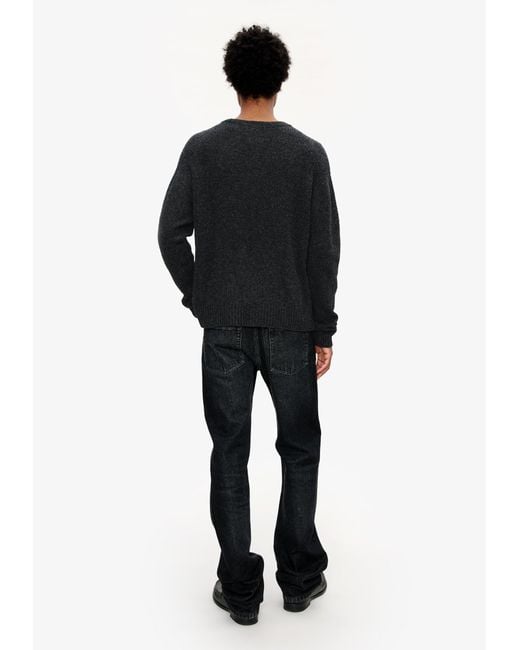 A.P.C. Black A. P.c. Men's Crew Neck Sweater Size: Extra Small In Anthracite for men