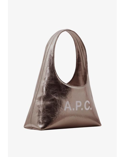 A.P.C. White A. P.c. Women's Baby Ninon Shoulder Bag One Size In Dark Silvertone