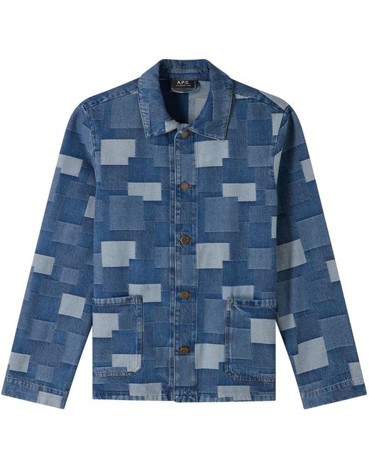 A.P.C. Blue A. P.c. Kerlouan Logo Jacket Xl Indigo for men