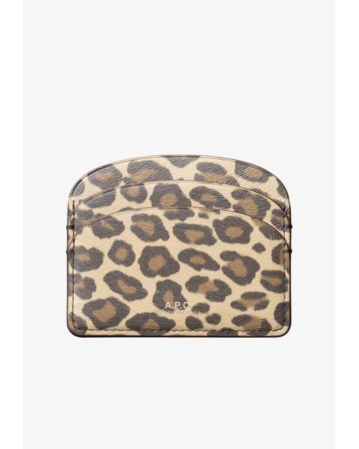 A.P.C. Natural A. P.c. Demi-lune Cardholder One Size Leopard Print