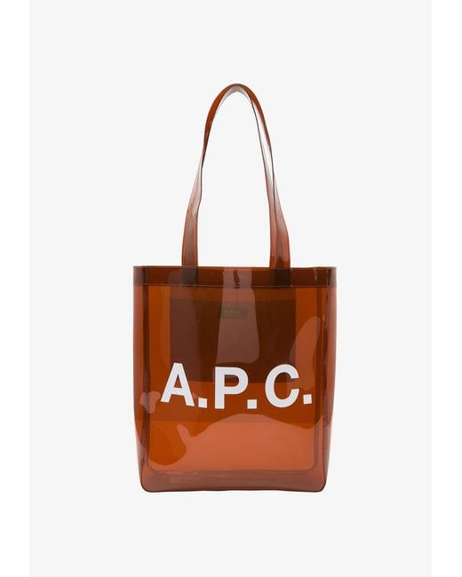 A.P.C. White A. P.c. Men's Lou Tote Bag One Size In Dark Chestnut Brown for men