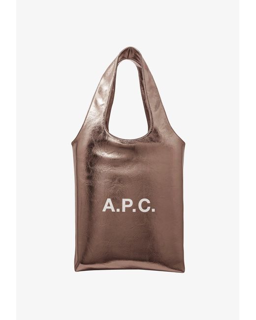 A.P.C. Brown A. P.c. Men's Ninon Small Tote Bag One Size In Dark Silvertone for men