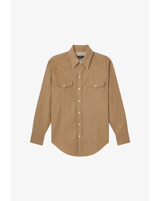 A.P.C. Natural A. P.c. Women's Western Shirt Size: 34 In Chestnut