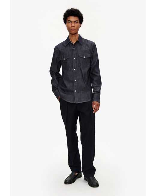 A.P.C. Blue A. P.c. Men's Western Shirt Size: Extra Small In Dark Indigo for men