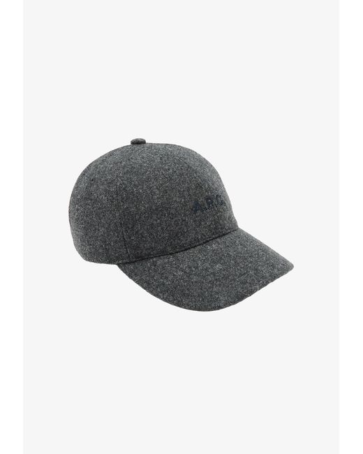 A.P.C. Gray A. P.c. Men's Charlie Baseball Cap Size: 54 In Anthracite for men