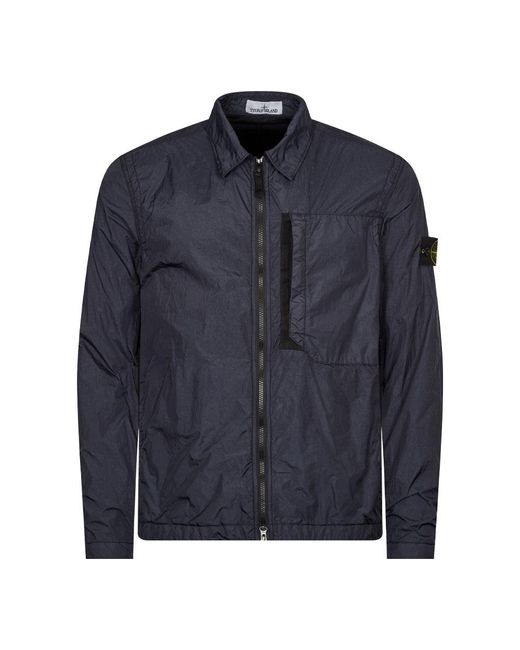 Stone Island Blue Crinkle Reps R-ny Overshirt for men