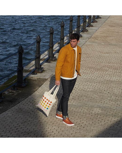 Nudie Jeans Denim Tote Bag 25 Dots in Cream (Orange) for Men - Lyst