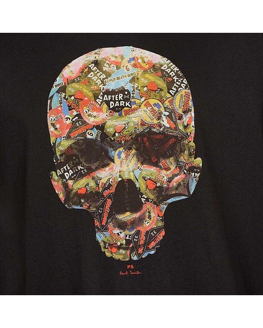 Paul Smith Black Skull Sticker T-shirt for men