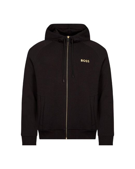 Boss By Hugo Boss Saggy 1 Zip Up Hoodie Black For Men Lyst 