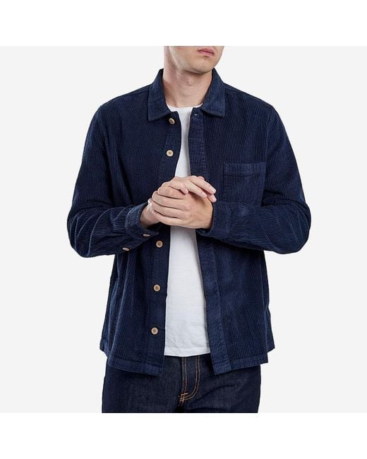 Folk Patch Overshirt in Blue for Men | Lyst