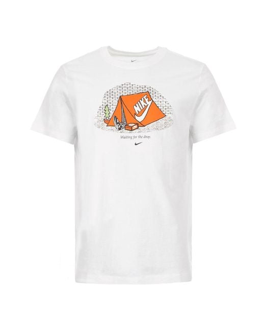 Nike T-shirt Logo – White / Orange for Men | Lyst