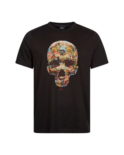 Paul Smith Black Skull Sticker T-shirt for men