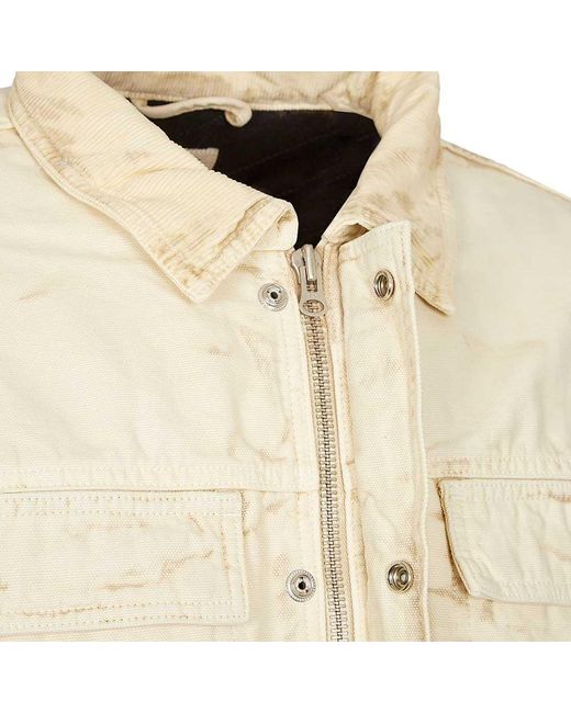 Stussy Distressed Canvas Shop Jacket in Natural for Men Lyst UK