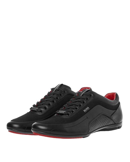 BOSS by HUGO BOSS Leather Hb Racing Trainers in Black for Men - Save 30% |  Lyst