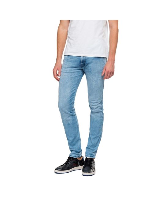 Replay Denim Hyperflex Anbass Clouds Edition Slim Fit Jeans in Blue for Men  | Lyst