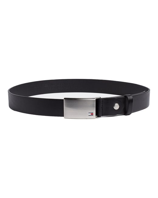 Tommy Hilfiger Leather Adjustable Logo Plaque Belt in Black for Men - Save  56% - Lyst