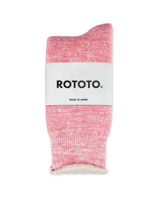 Men's Pink Double Face Merino Wool Crew Socks