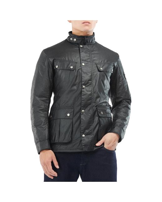 Barbour Duke Wax Jacket Black for Men | Lyst