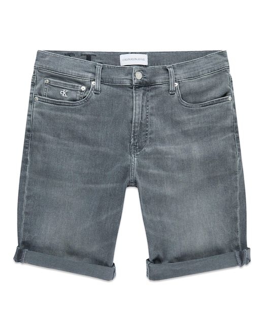 Calvin Klein Slim Denim Shorts Grey for Men - Save 27% - Lyst