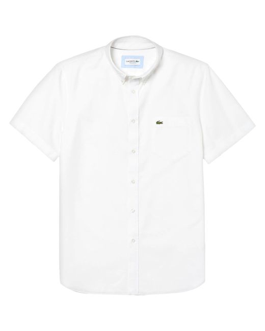 Lacoste Cotton Oxford Short Sleeve Shirt Ch 4975 White for Men - Save 31% |  Lyst