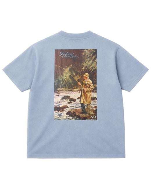 Barbour Blue 1956 Graphic Oversized T-Shirt for men