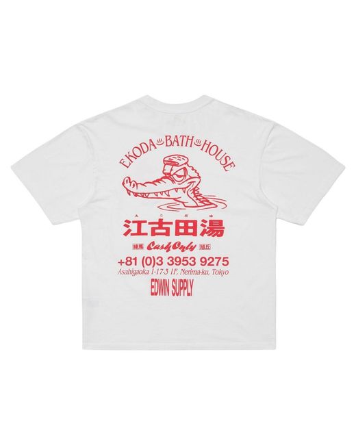 Edwin White Ekoda Bath House T-Shirt for men
