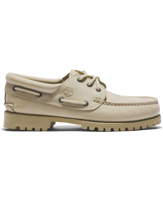Timberland 3-eye Lug Handsewn Boat Shoe in White for Men | Lyst