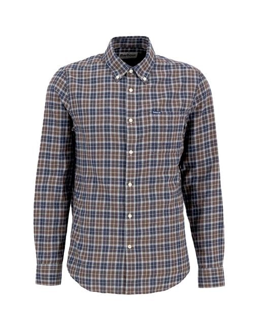 Barbour Blue Lanark Tailored Long-Sleeved Shirt for men