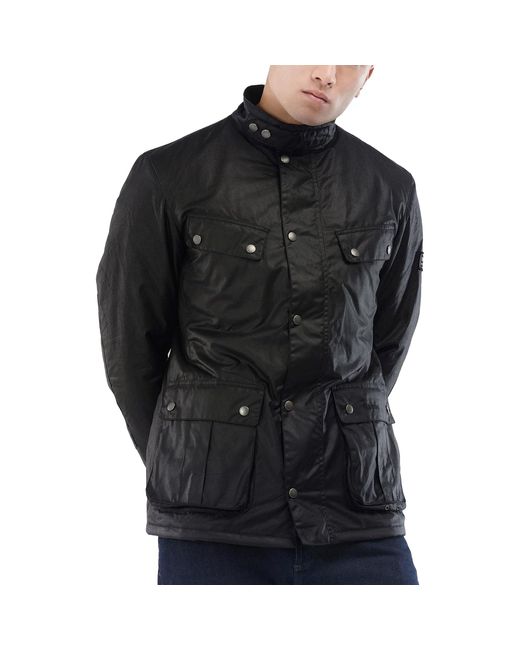 Barbour Duke Wax Jacket Black for Men | Lyst