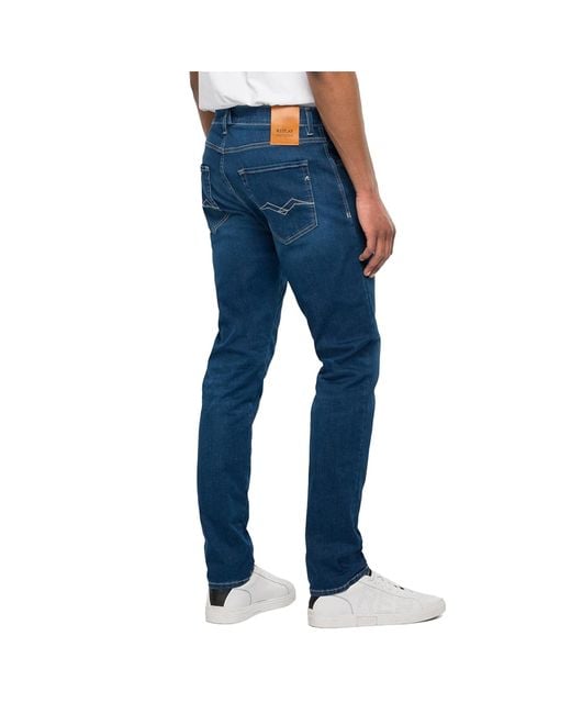 Replay Hyperflex X-lite Anbass Slim Fit Jeans in Blue for Men | Lyst